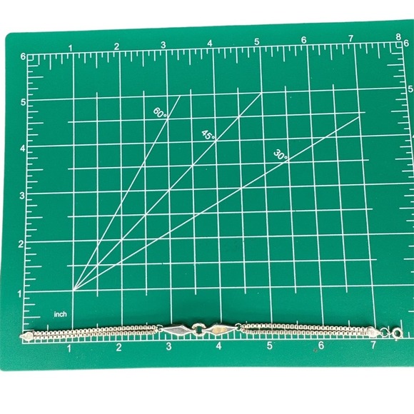 Sterling Silver Bracelet Minimalist Double Chain Box Link Bracelet 7" - Picture 5 of 7